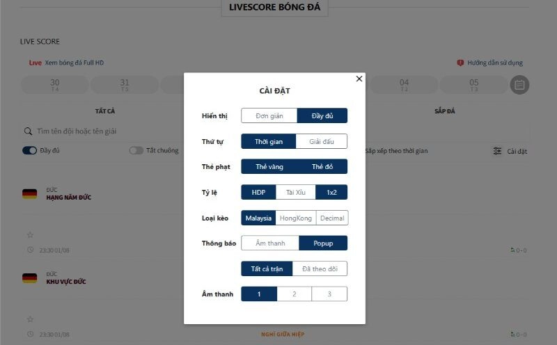 Livescore Keonhacai5